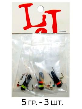 Мормышки свинцовые Lucky John БАЛДА НЕОН MIX2 5г 3шт