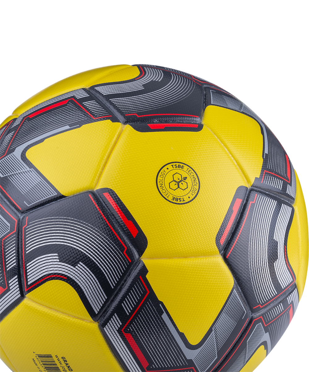 Мяч футбольный Grand №5, желтый/серый/красный