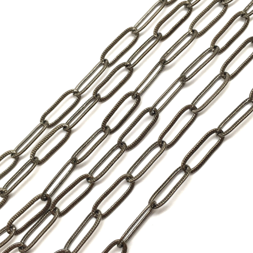 Цепочка паяная 15х5 мм (50 см), черный родий