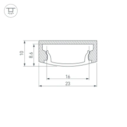 Профиль с экраном ALU-WIDE-H8-2000 ANOD+FROST (Arlight, Алюминий) 014852