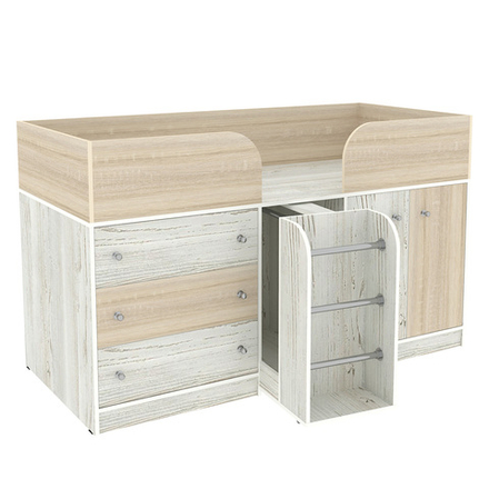 Кровать-чердак КарИВи Малыш 4 Винтерберг Дуб Сонома