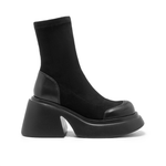 FANNAISHI PU Ankle Boots 7cm Women"s Black