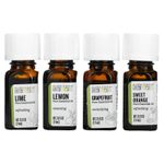 Aura Cacia, набор чистых эфирных масел для улучшения настроения, 4 флакона по 7,4 мл (0,25 жидк. унции)