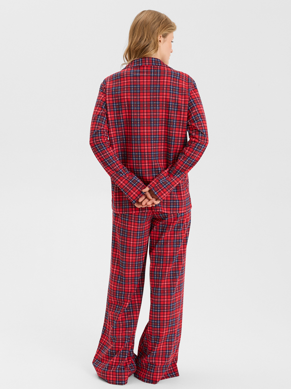 Хлопковая пижама в красную клетку - S размер