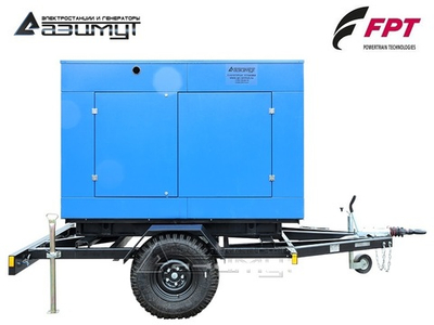 Дизельный генератор Азимут ЭД-45-Т400-1РПМ20 FTP-Iveco на шасси в капоте