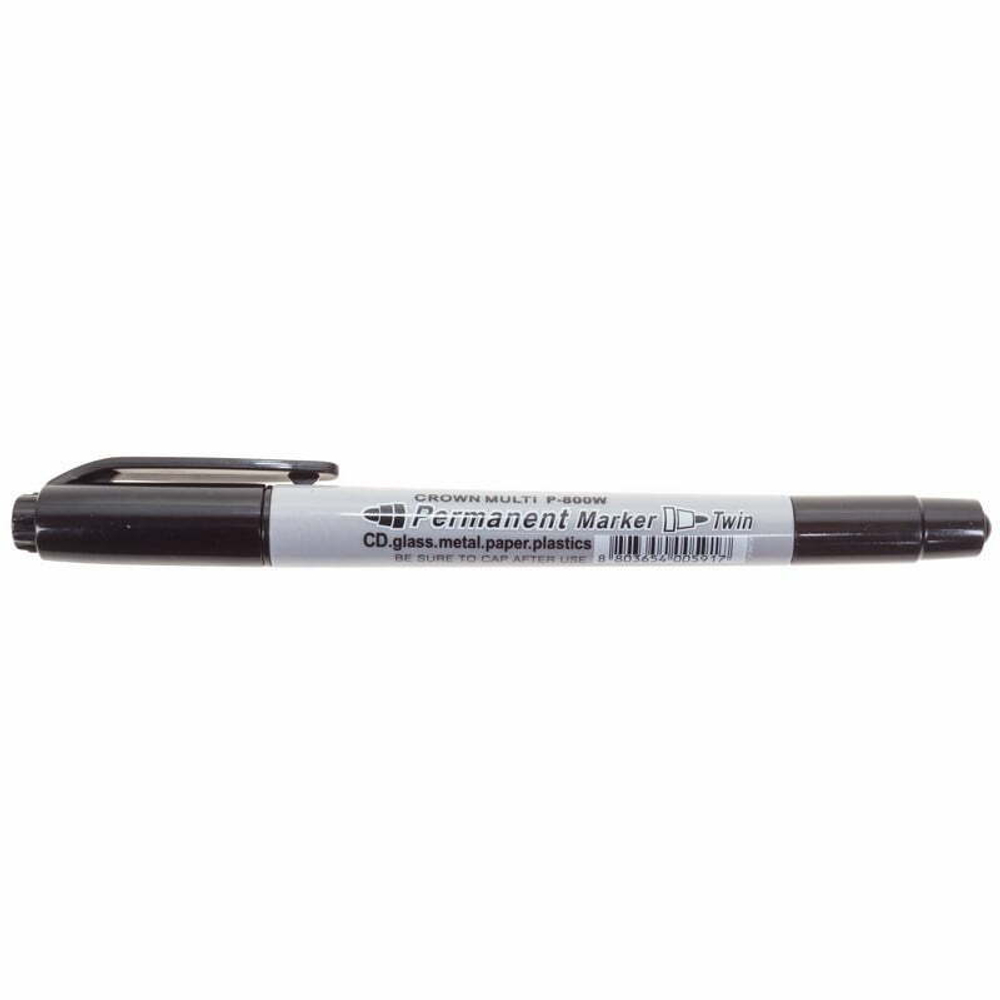 МАРКЕР ПЕРМАНЕНТНЫЙ 2СТ MULTI MARKER TWIN 2ММ/1ММ ЧЕРН CROWN 08-8401