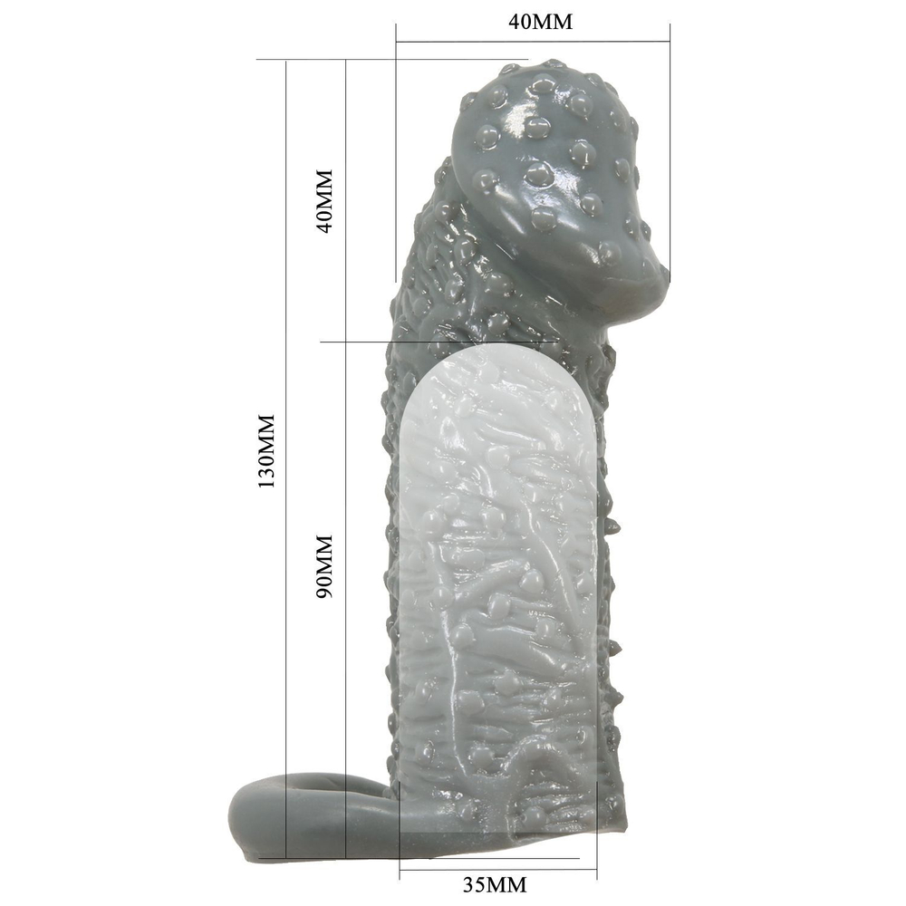 Серая насадка-удлинитель Fogg - 13 см. (Цвет: серый)