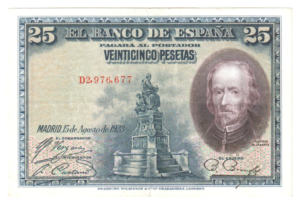 Spain, 25 Pesetas, 1928, UNC