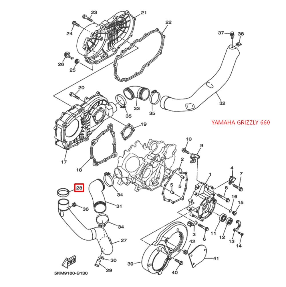 Уплотнение патрубка YAMAHA GRIZZLY 660 (Yamaha)