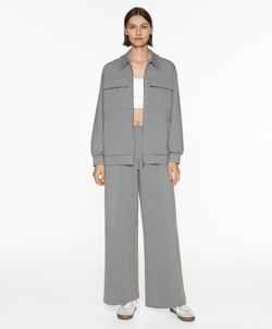 OYSHO Брюки широкого кроя с эффектом неопрена, меланж