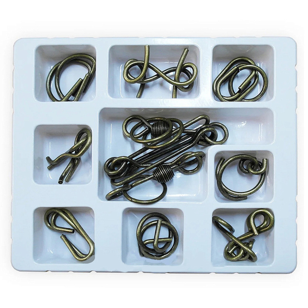 Набор металлических головоломок Eureka Стимпанк 7 серый (9 головоломок)