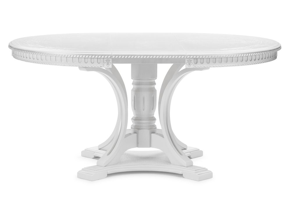 Деревянный стол Нозеан 120(160)х120х76 серебро / белый