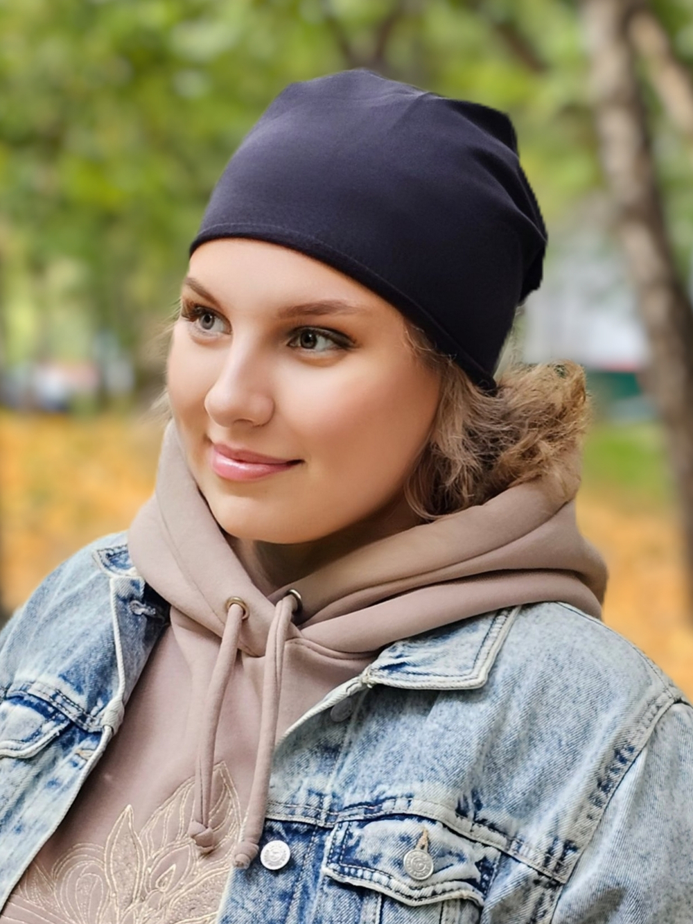 Шапка БАЙРОН 2 тонкая хлопковая трикотажная из френч-терри