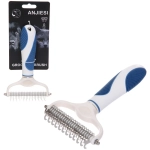 Расческа для удаления колтунов «ЛАПУСИКИ», коллекция БРО, прорезиненная ручка, цвет белый/голубой, 11.2*19см (блистер)