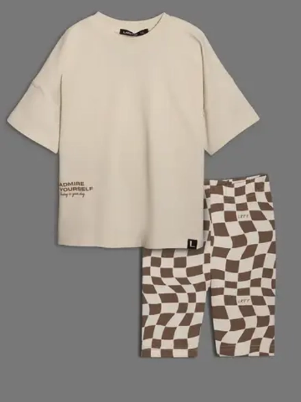 Летний костюм для девочки с велосипедками