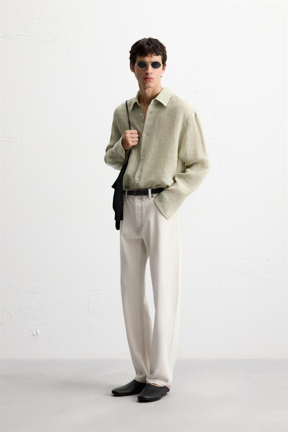 Рубашка relaxed fit из смесового льна