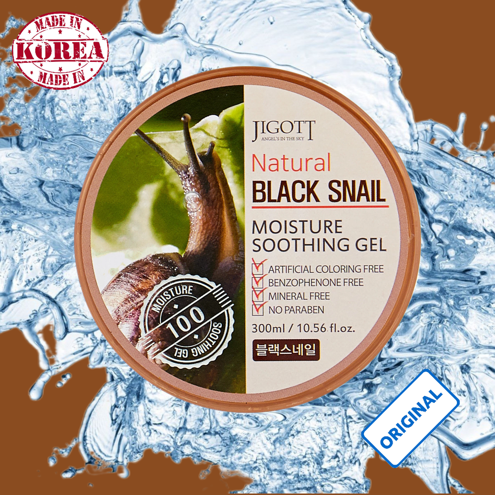Гель для лица и тела Jigott Natural Black Snail Moisture Soothing Gel с экстрактом Черной улитки 300 мл