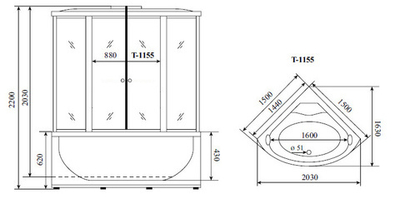 Душевая кабина Timo T-1155