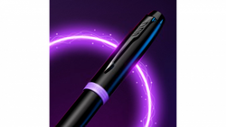 Ручка-роллер Parker IM Vibrant Rings Flame Amethyst Purple, стержень:Fblk, в подарочной упаковке.