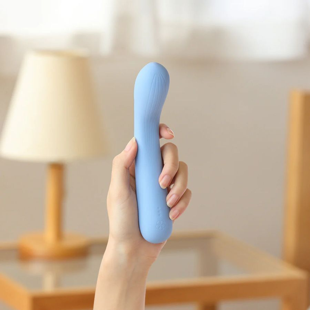 Голубой вибратор Iroha Mai Ruri - 17,4 см. (Цвет: голубой)