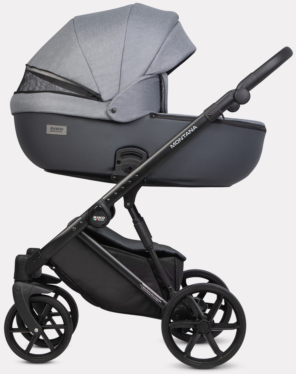 Детская коляска Riko Basic Montana Plus 3 в 1 40 Graphite (графит+серый)