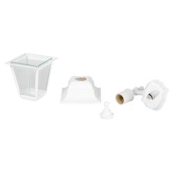 Садово-парковый светильник ЭРА НБУ 04-60-001 белый 4 гранный настенный IP44 Е27 max60Вт