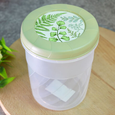 Банка для сыпучих 1,2л с завинчивающейся крышкой, с декором, зеленый