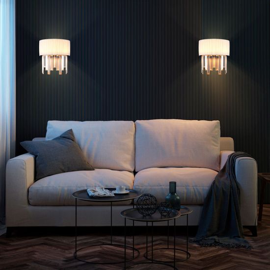 10122/2 / настенный светильник / хром/прозрачный хрусталь Strotskis