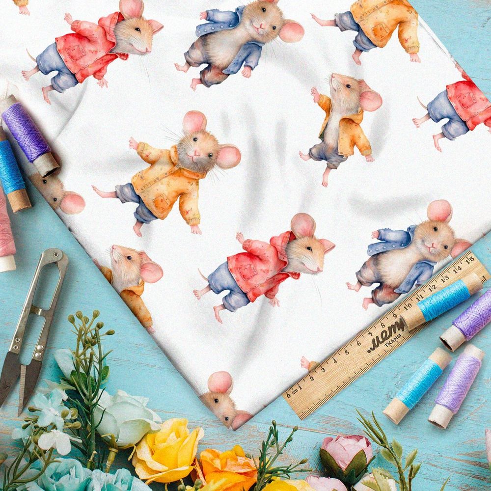 Ткань премиум Оксфорд 600D игривые мыши