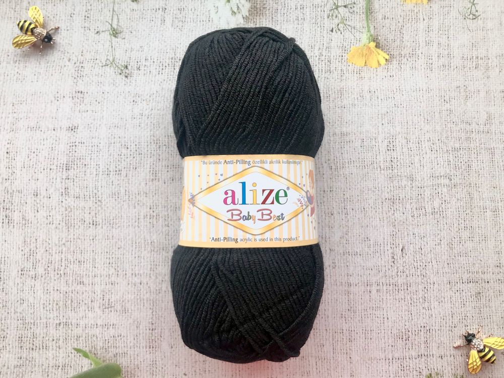 Пряжа ALIZE &quot;Baby Best&quot; 60 черный