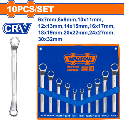 Набор гаечных ключей со смещенным кольцом из 10 шт.