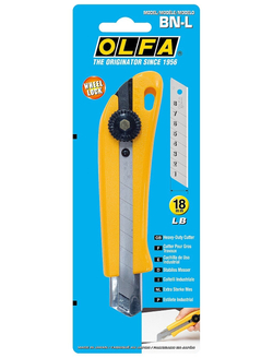 OLFA 18 мм, винтовой фиксатор, нож с выдвижным лезвием (OL-BN-L)