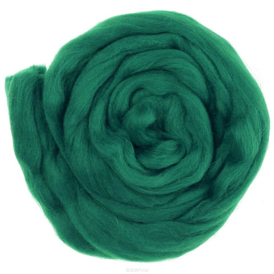 Шерсть для валяния "ПЕХОРКА", полутонкая шерсть 50г, 335 изумруд