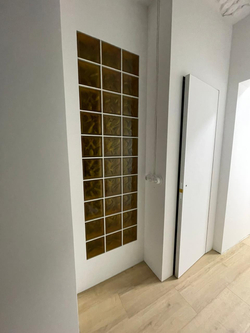 Стеклоблок медовый волна окрашенный изнутри  Vitrablok  19x19x8