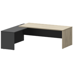 Стол руководителя левый KZP-22L Кронберг/Графит 2200x2000x750 Кортез