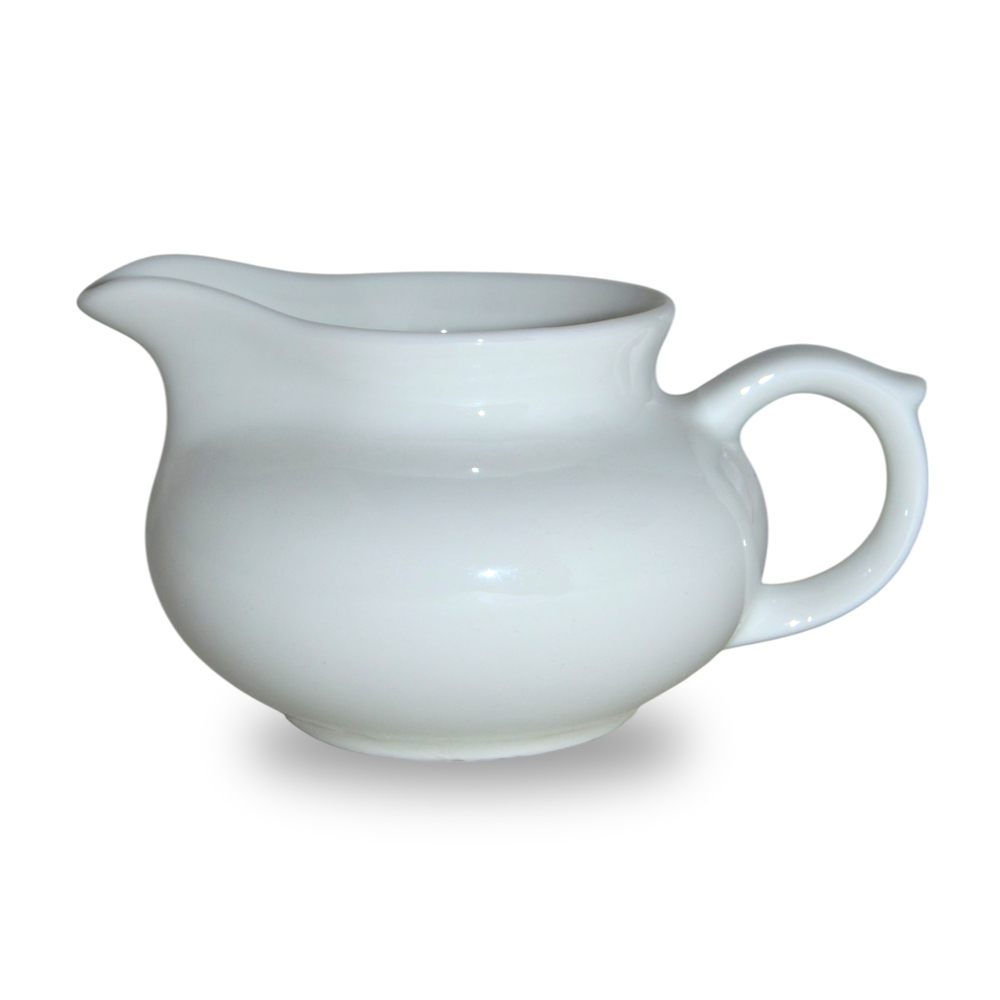 268032.9 Сливник (Чахай) БЕЛЫЙ НЕФРИТ "Без рисунка" h=6см, l=1,2см, 200мл, фарфор гл.белый