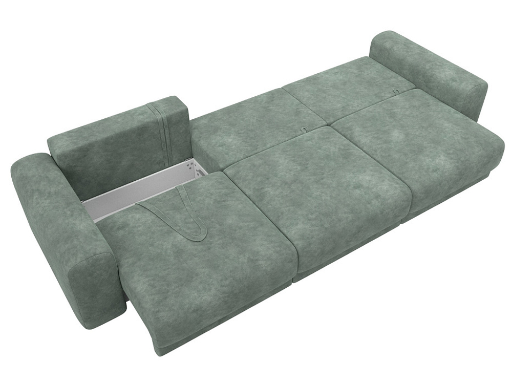 Диван прямой Лига-056 НПБ Лонг ВЕЛЮР BRUT 08 зеленый