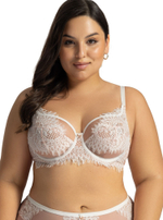 Бюстгальтер Bliss с мягкой чашкой и кружевом с ресничками (Размер: 95E) (Цвет: кофейный)