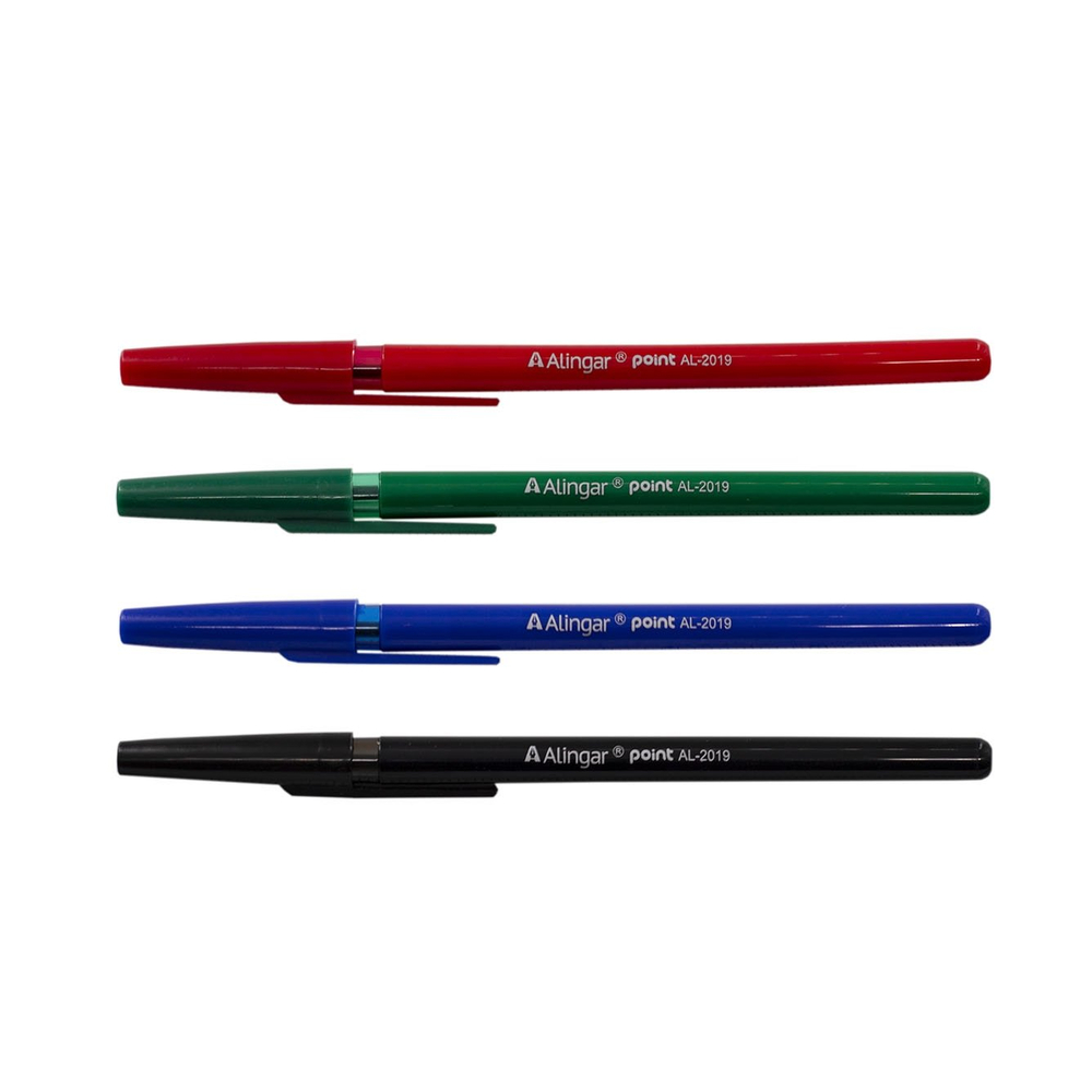 Набор шариковых ручек Alingar, "Point", 4 цвета, 0,7 мм, круглый, цветной пластиковый корпус, ПВХ чехол, европодвес