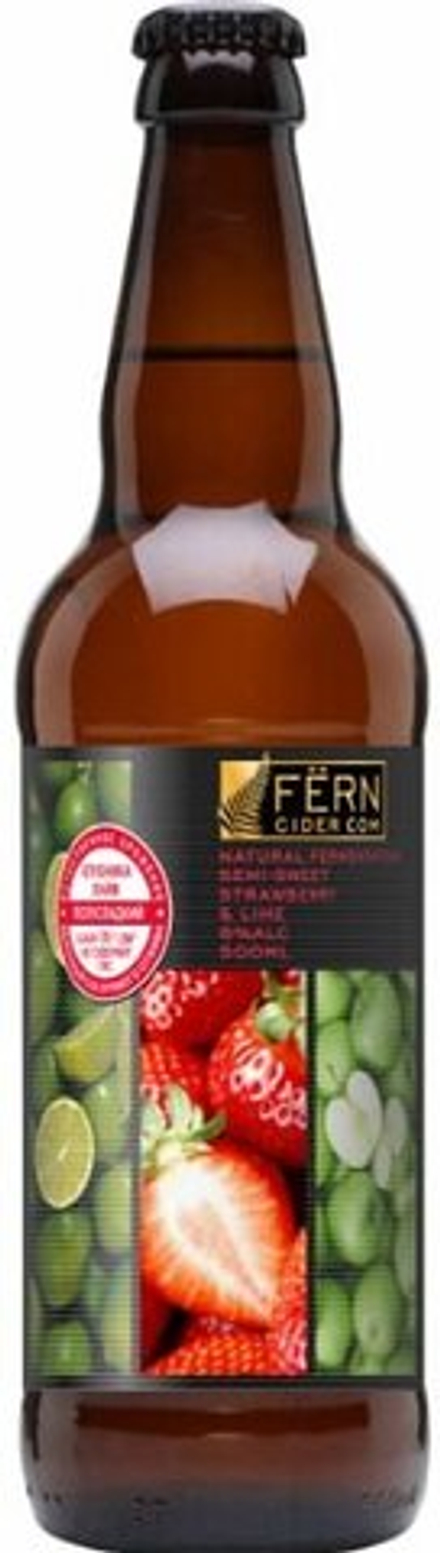 Медовуха "Fern" яблочная с клубникой и лаймом 6% 0,5л. Роял Фрут Бел