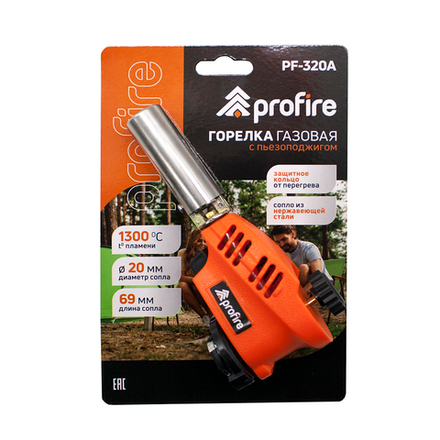 Горелка газовая портативная Profire PF-320A, с пьезоподжигом