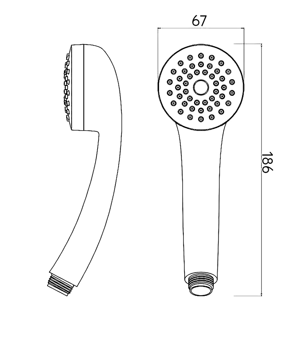 Лейка для душа VODA, 1 режим, D67мм, хром, арт.VSSP651
