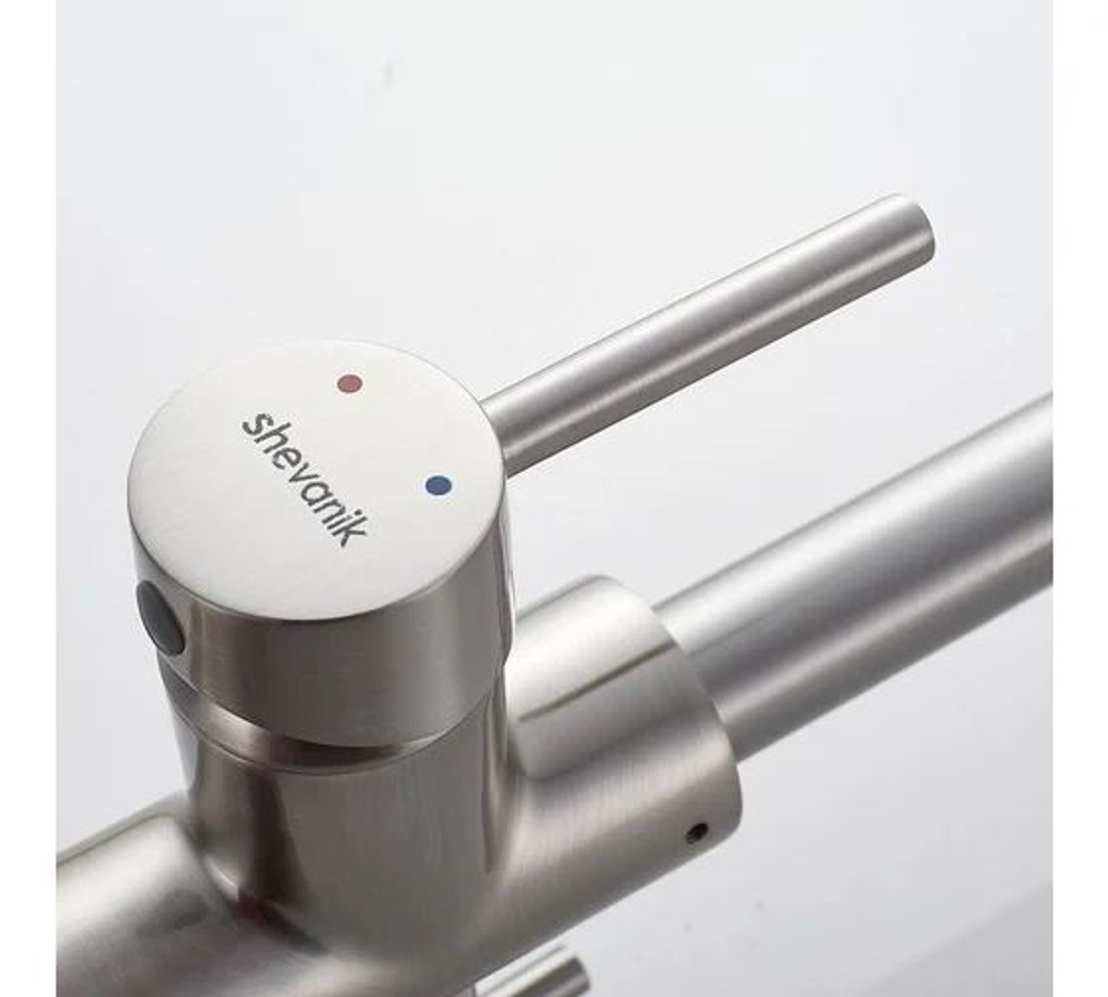 Смеситель для кухни с подключением фильтра питьевой воды, сатин, S228L, SHEVANIK