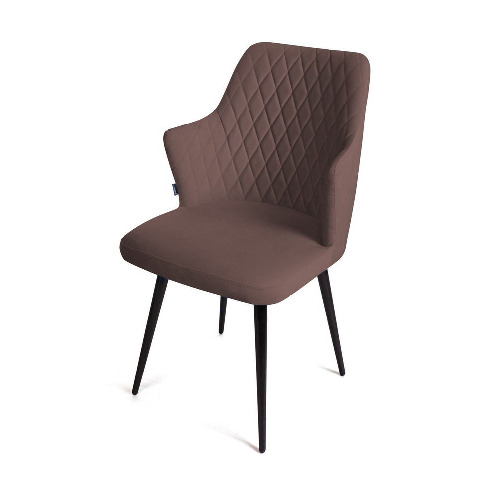 Стул поворотный на 360 градусов Hunt ромб, велюр шоколад maxx 232 / чёрный конус