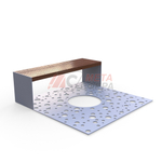 Приствольная решётка квадрат со скамейкой