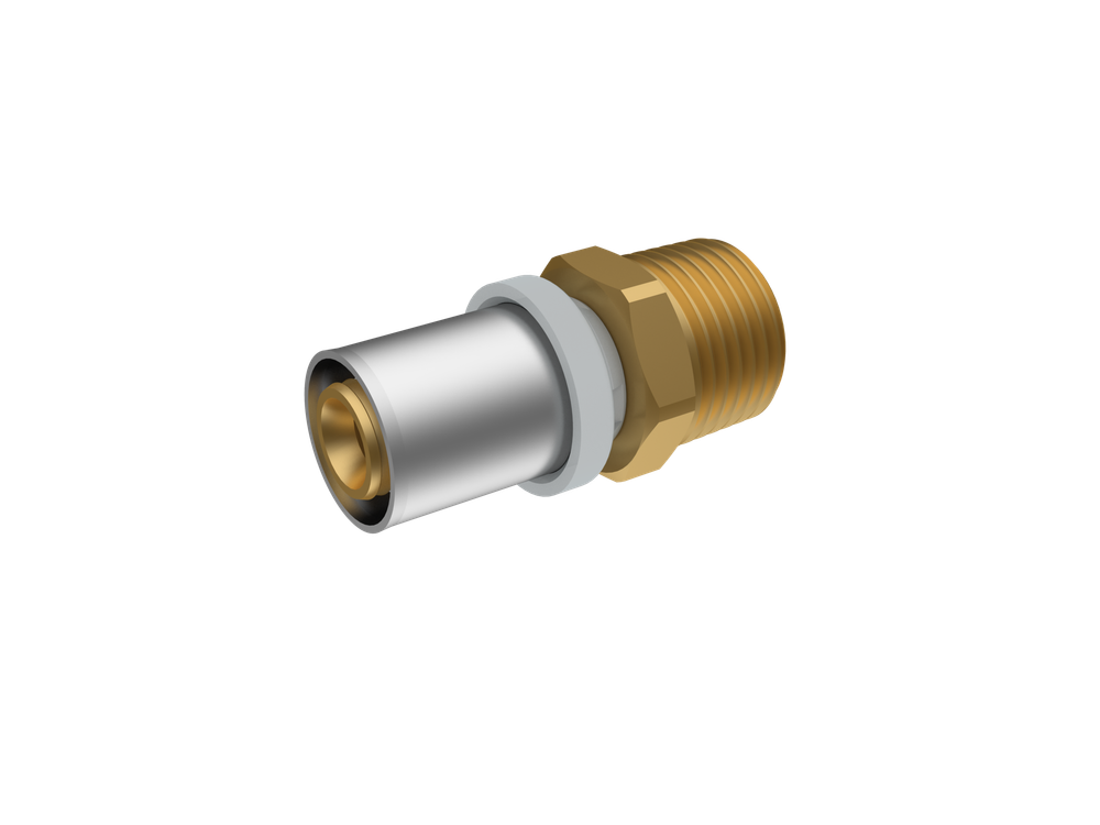 Штуцер с наружной резьбой RIIFO Omni пресс латунь 50-1 1/2"НР