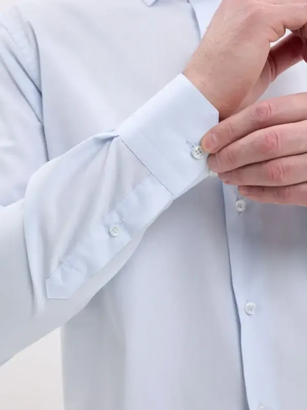 Рубашка на высокий рост LONG SLIM FIT с длинным рукавом, светло-голубая