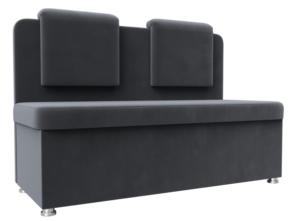 Диван кухонный прямой Маккон 2-х местный, Серый, Велюр, 126093