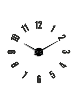 Большие 3D часы бесшумные на стену черные , 50 110 см