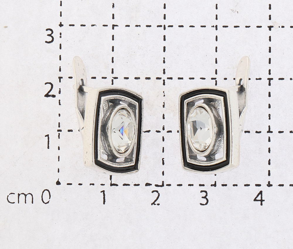 "Мариот" серьги в серебряном покрытии из коллекции "Мариот" от Jenavi с английским замком